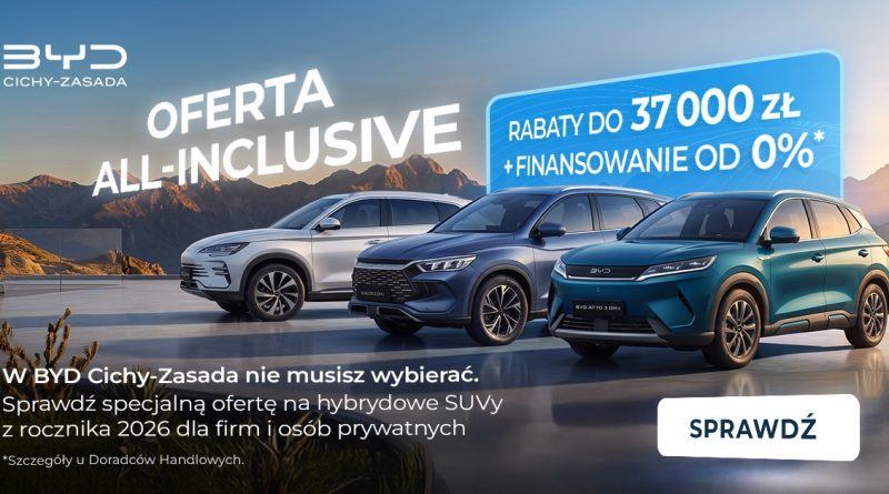 Czarny nowoczesny elektryczny SUV coupe w ruchu na asfaltowej drodze podczas jazdy